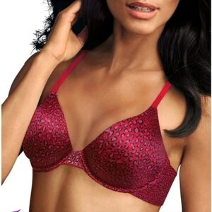 NWT Maidenform Love The Lift Red Leopard Print Bra ~34C